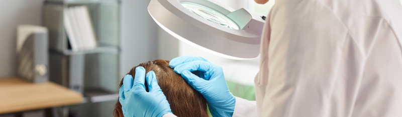 Exosomes hair loss and scalp stimulation treatment consultation showing advanced regenerative scalp care approach.
